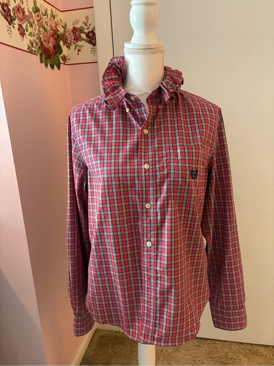 Chaps Tops - Re-Worked “Girly” Blouse/Shirt ruffled collar
